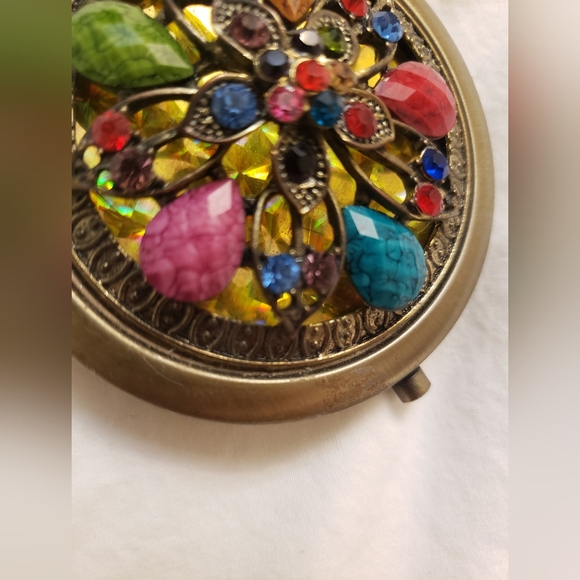 Handmade Beaded compact mirror - Picture 6 of 6